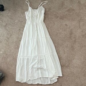 Hollister White Maxi Dress with Delicate Straps